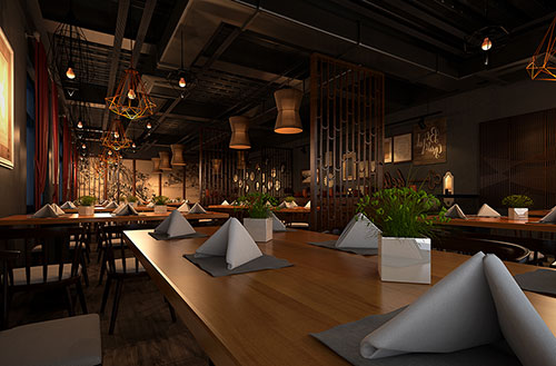 多文镇简约大气中式风格餐厅设计装修效果图