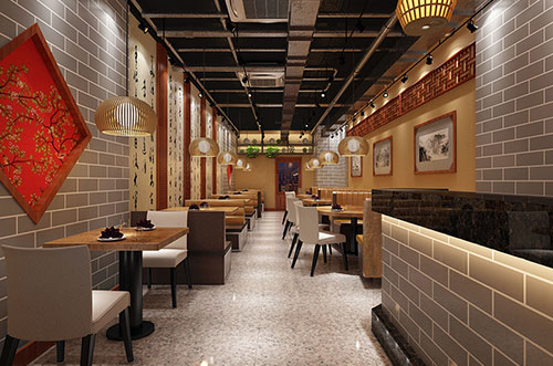 多文镇传统中式餐厅餐馆装修设计效果图